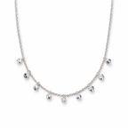 The Astrid CZ Link Necklace — silver-tone CZ charm necklace, full-necklace white studio view; reference-based AI visualization.