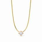 The Halcyon Round CZ Pendant — centered gold pendant studio portrait in a white studio treatment; reference-based AI visualization.