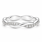 The Veda CZ Twisted Band — frontal white-studio view with soft shadow; studio-white edit and AI enhancement of the inherited reference-based AI visualization, not independently photographed jewelry.