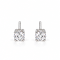 The Neva CZ Stud Earrings — silver-tone front pair view in a white studio with soft contact shadows; studio edit and AI enhancement of the existing reference-based AI visualization.