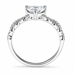 The Alva Heart-Stone Ring in Sterling Silver, underside studio view.