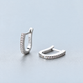 The Aria CZ Hoops — clean studio pair, upright and lying silver U-shaped hoops; supplier-reference AI enhancement with promotional background wordmark removed