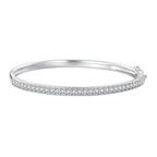 Sterling Silver pavé hinge bangle in a complete product-only source-photo crop on white.