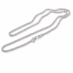 The Gala Twisted Rope Chain Necklace in silver, shown in an alternate full-chain view with clasp detail in white-studio lighting.