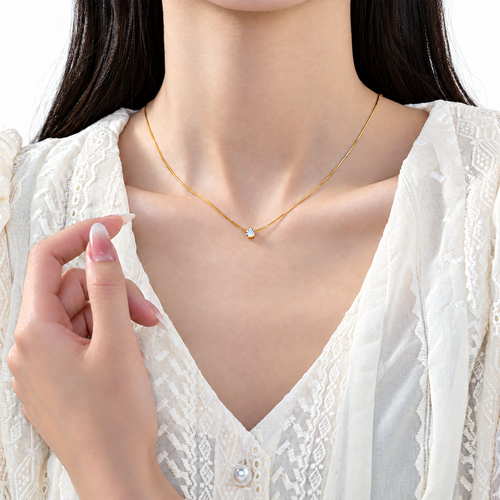 The Elora CZ Pendant — selected-Gold on-body coverage; AI-enhanced supplier view