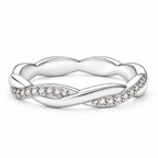 The Veda CZ Twisted Band — low-profile white-studio view with soft shadow; studio-white edit and AI enhancement of the inherited reference-based AI visualization, not independently photographed jewelry.