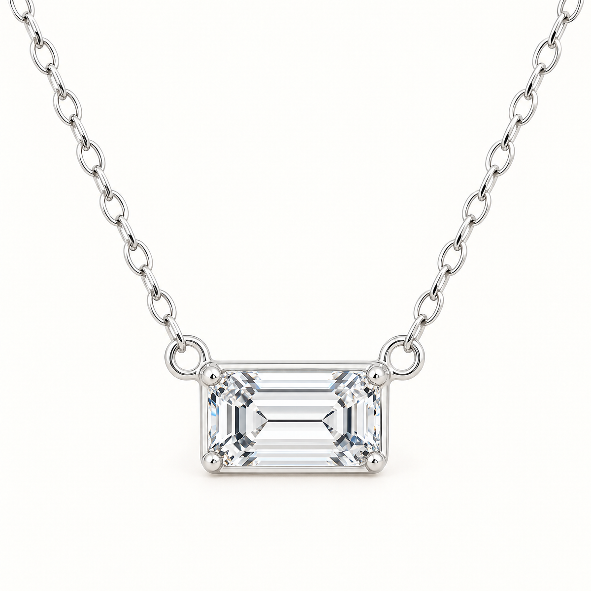 The Mara Geometric CZ Pendant — Straight-on pendant detail; reference-based AI visualization