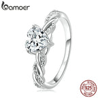 Original supplier image of The Alva Heart-Stone Ring in Sterling Silver showing the physical S925 engraving on the inner band.
