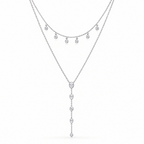 The Lyra Y-Drop Lariat — Silver full front display — correct main setting; reference-based AI visualization
