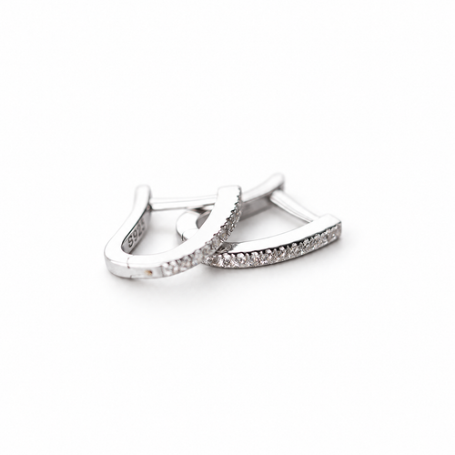 The Aria CZ Hoops — overlapping pair, elevated side/top detail on a white studio background.