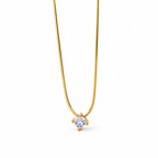 The Halcyon Round CZ Pendant — genuine gold front studio supplier view in a white studio treatment; AI-enhanced supplier view.