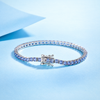 The Orla Tennis Bracelet — Closed clasp studio view; AI-enhanced supplier view