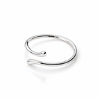 The Nova Open Geometric Band — polished silver-tone front three-quarter white-studio view with soft natural shadow; inherited reference-based AI visualization, studio edit and enhancement of the existing view.