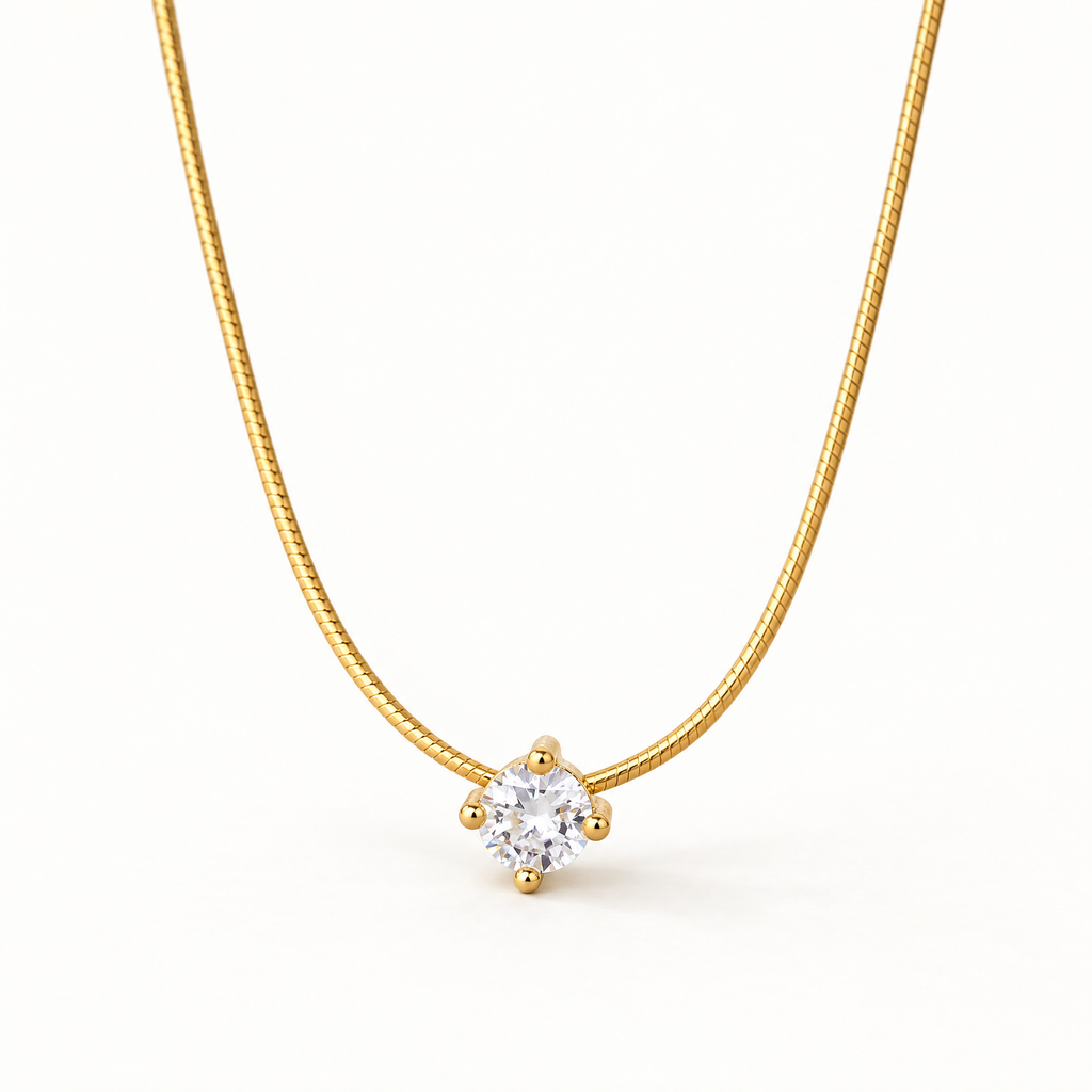 The Elora CZ Pendant — near-front pendant detail; reference-based AI visualization