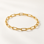 The Linnea Link Bracelet — Gold bracelet low-angle oval — reference-based visualization; reference-based AI visualization