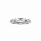 The Klint CZ Pavé Band — side-profile rotation view in a seamless white studio with soft shadow; studio edit and AI enhancement of the existing AI-enhanced supplier view.
