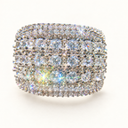 The Solis Dome Ring — centered front pavé face; AI-enhanced supplier view