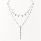 The Lyra Y-Drop Lariat — Silver full relaxed-drape view; reference-based AI visualization