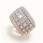 The Solis Dome Ring — upright angled pavé face; AI-enhanced supplier view