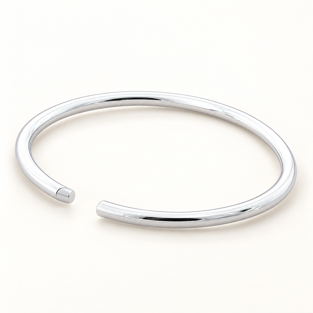 The Talo Open Cuff Bangle — Clean cream studio open-cuff view; reference-based AI visualization