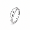AI-restyled studio edit and enhancement of the inherited existing view: polished silver smooth dome Norden Plain Band Ring, upright with visible S925 hallmark, on a pure-white studio background with a soft contact shadow.