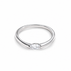The Aure Marquise-Cut CZ Ring in sterling silver, front view with white-studio lighting.