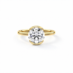 Astrea gold-tone moissanite solitaire ring — studio face-on; AI-enhanced supplier view