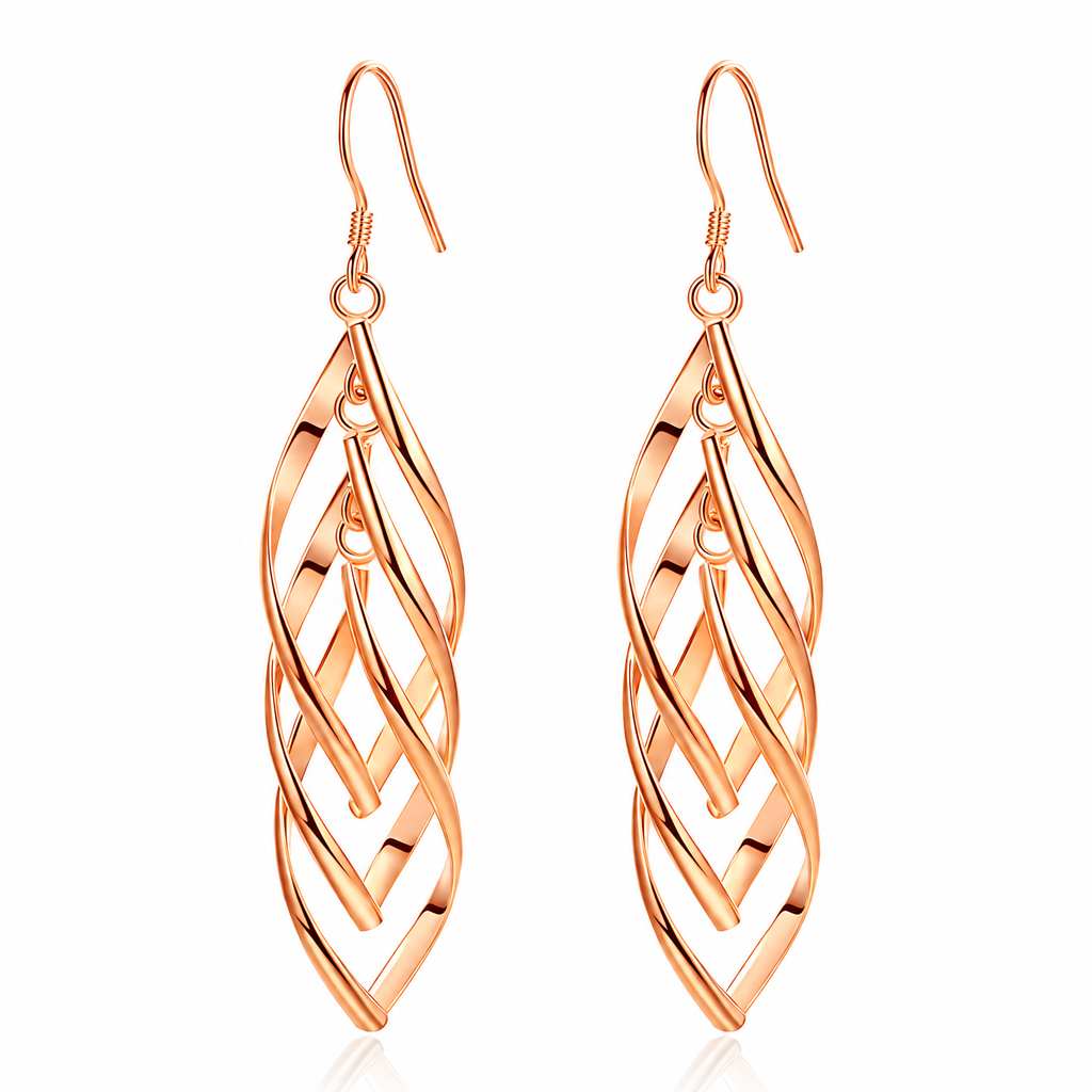 The Sova Drop Earrings — Front studio pair; AI-enhanced supplier view