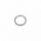 The Klint CZ Pavé Band — top-down rotation view in a seamless white studio with soft shadow; studio edit and AI enhancement of the existing AI-enhanced supplier view.