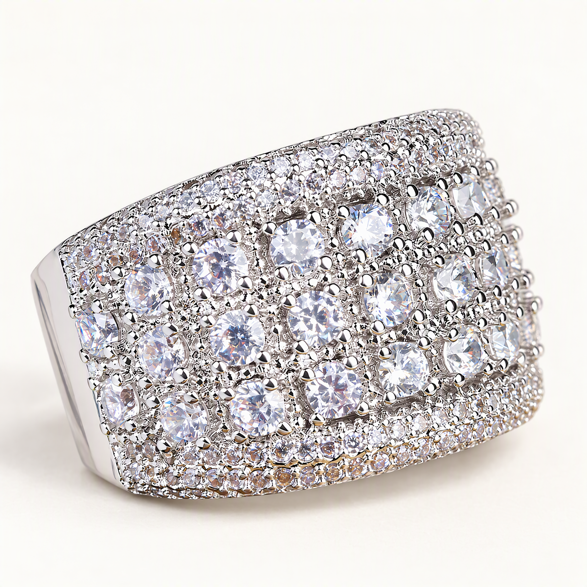 The Solis Dome Ring — front three-quarter dome detail; AI-enhanced supplier view